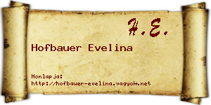 Hofbauer Evelina névjegykártya